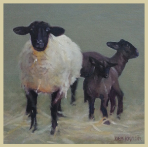 Ewe And Two Lambs
